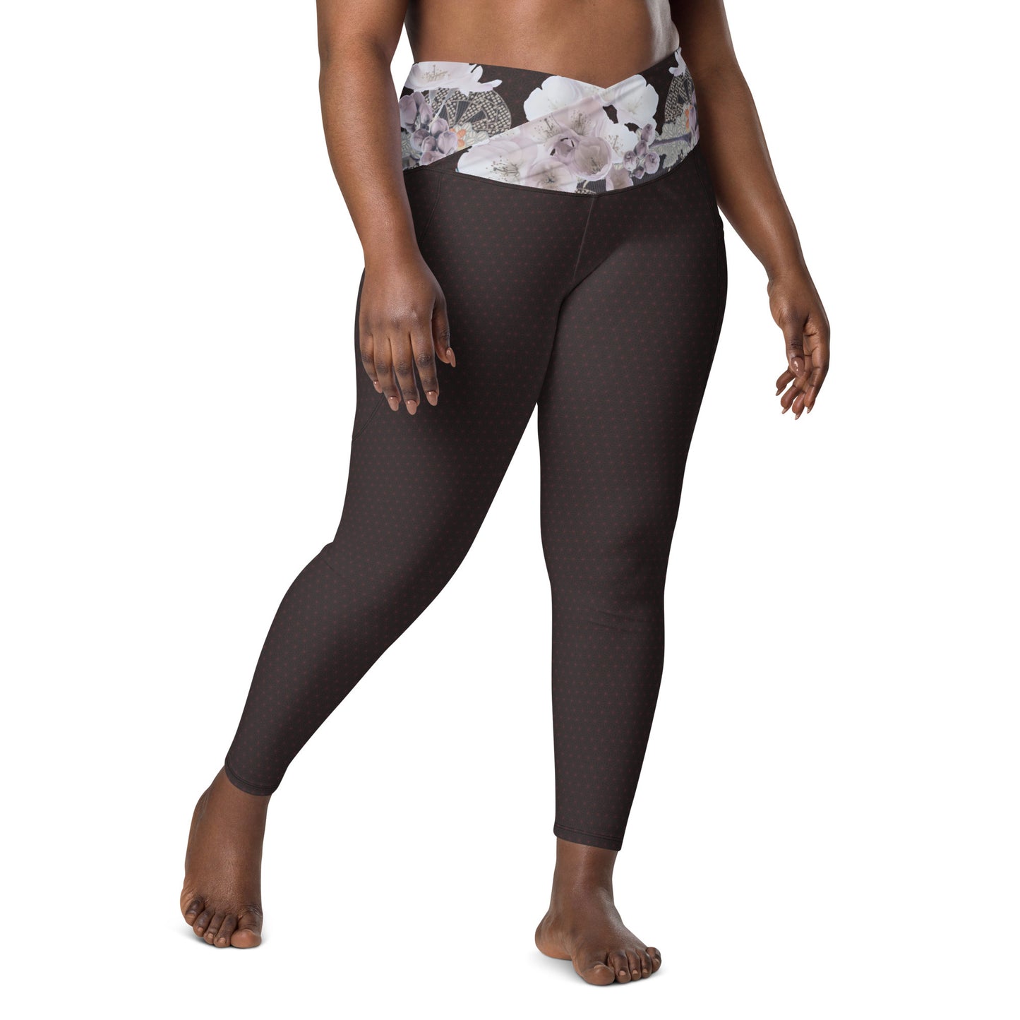 Matsukawa Asanoha Cherry blossom Crossover leggins con bolsillos talla grande