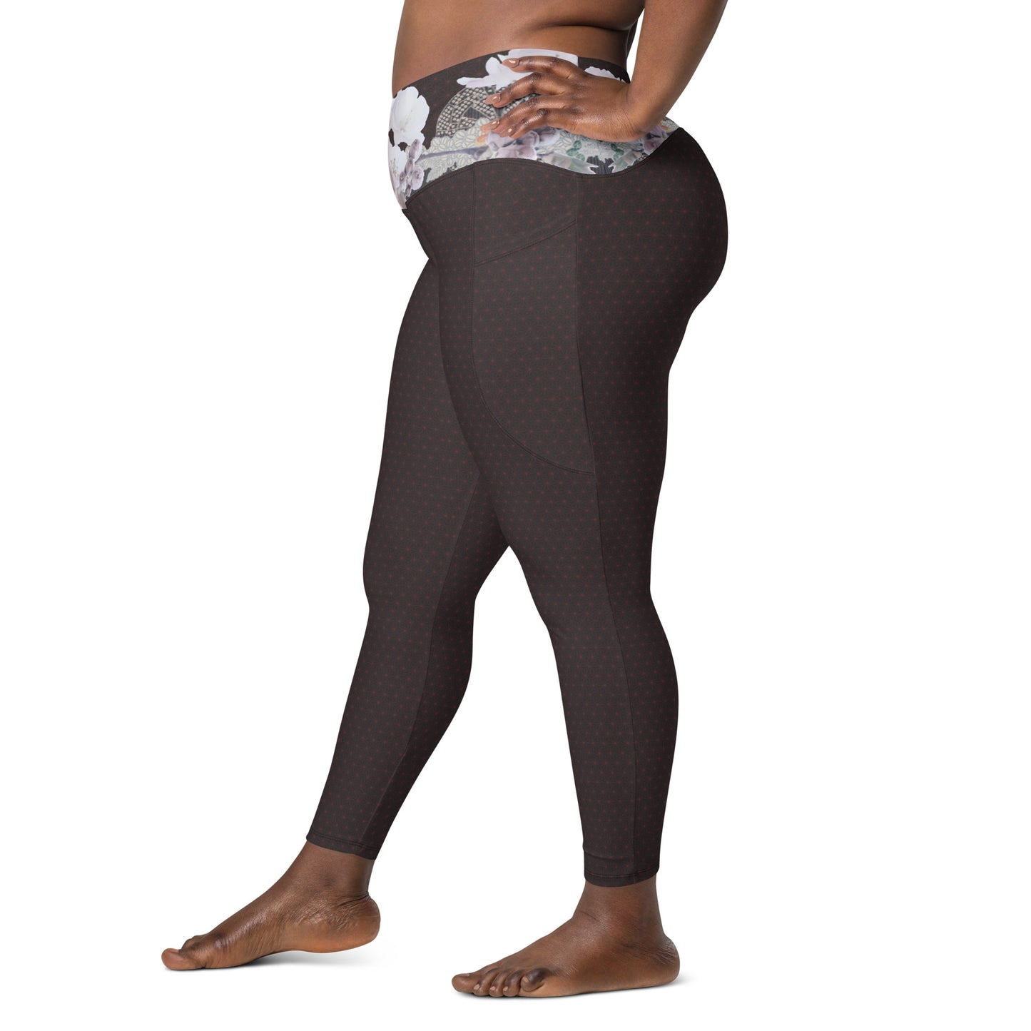 Matsukawa Asanoha Cherry blossom Crossover leggins con bolsillos talla grande