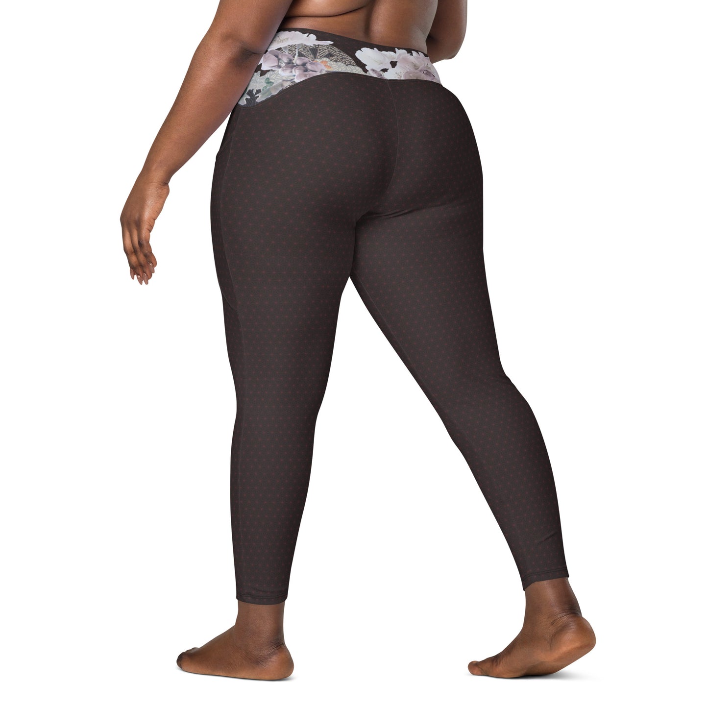 Matsukawa Asanoha Cherry blossom Crossover leggins con bolsillos talla grande