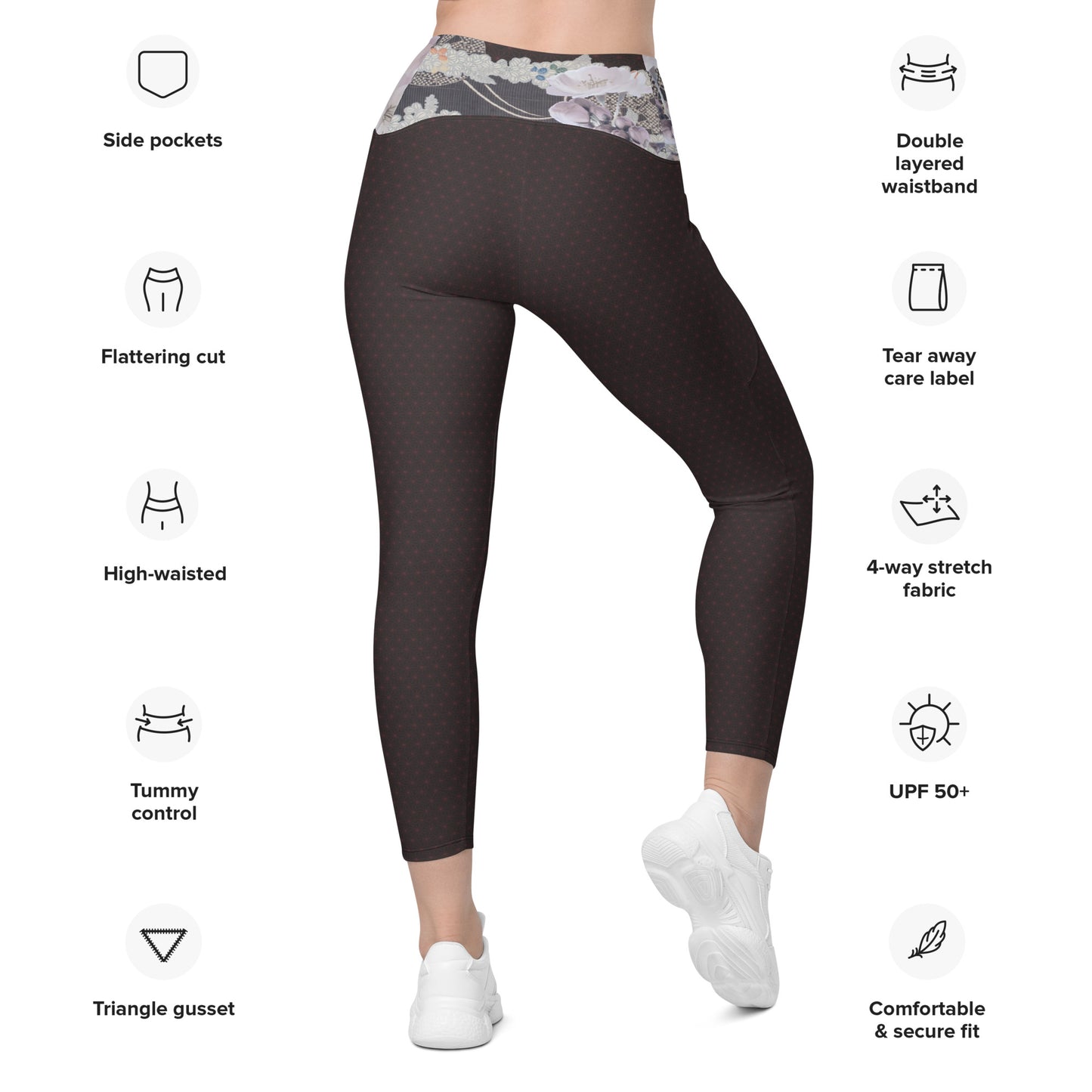 Matsukawa Asanoha Cherry blossom Leggings with pockets large size