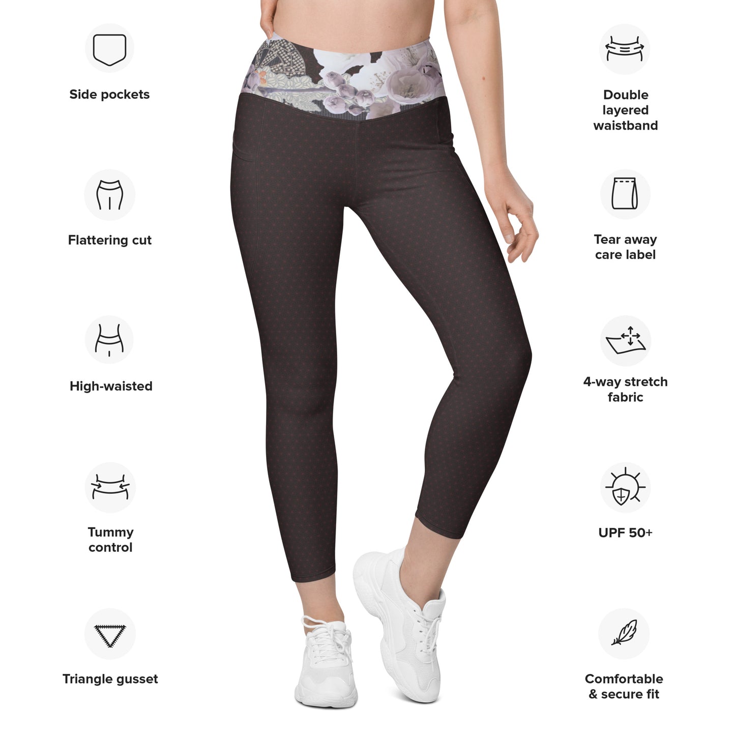Matsukawa Asanoha Legging fleur de cerisier avec poches