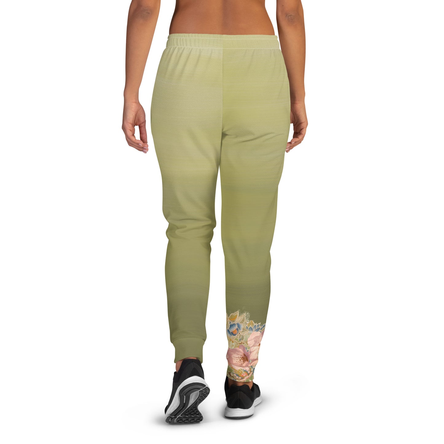 Joggers da donna verde fiori di ciliegio