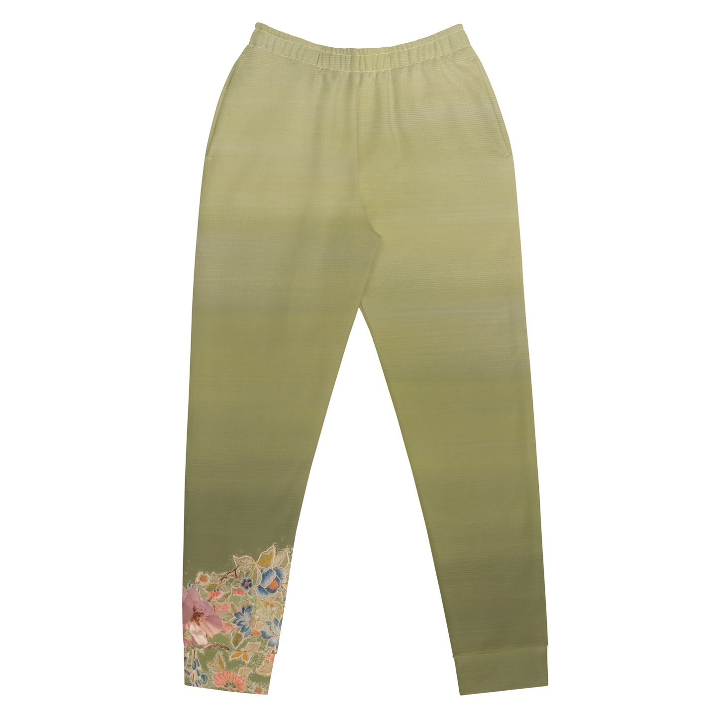 Joggers da donna verde fiori di ciliegio