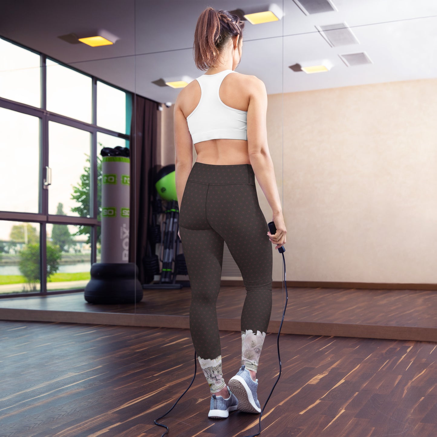 Matsukawa Asanoha Flor de cerezo Yoga Leggings