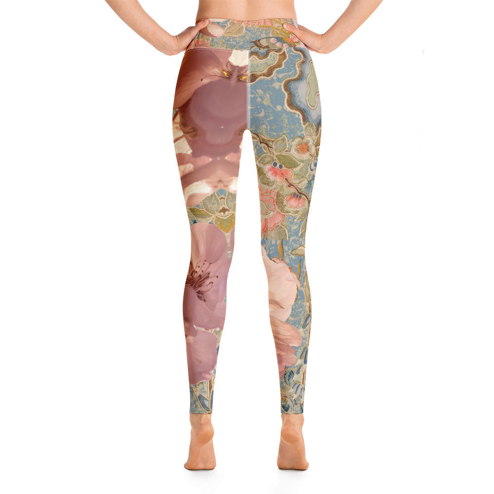 Japanese kimono Taisyou-kimono Cherry blossom Four-way stretch Exercise & Fitness Yoga Leggings