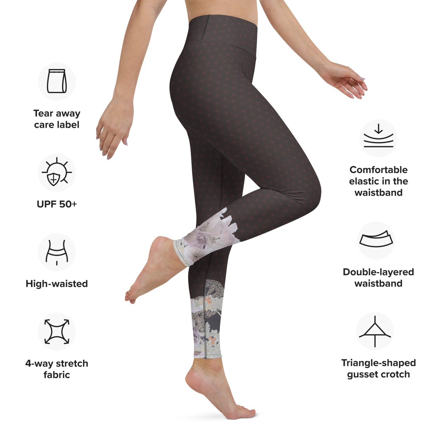 Matsukawa Asanoha Flor de cerezo Yoga Leggings