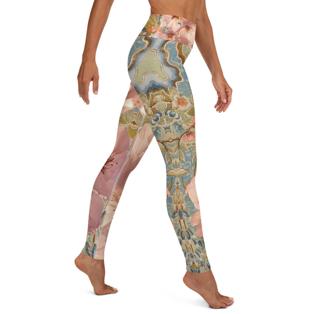 Japanese kimono Taisyou-kimono Cherry blossom Four-way stretch Exercise & Fitness Yoga Leggings