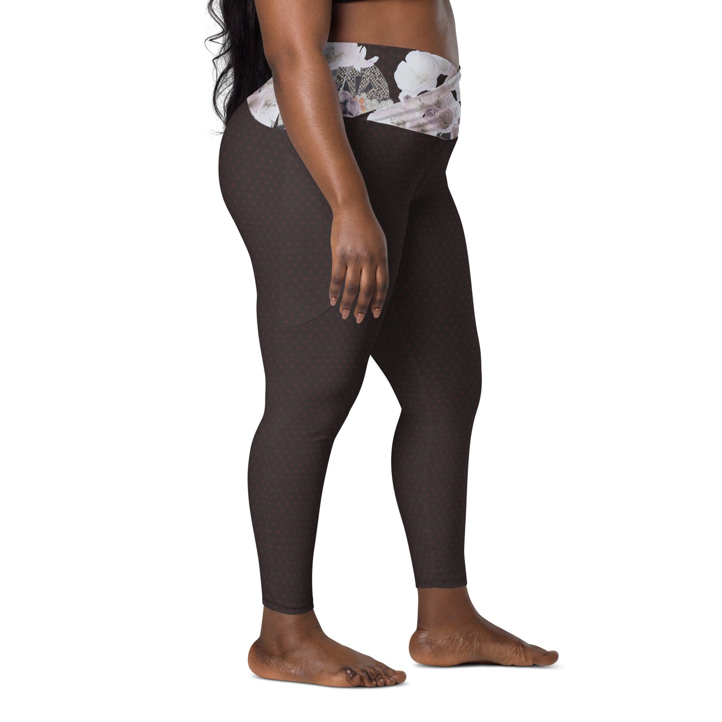 Matsukawa Asanoha Cherry blossom Legging croisé avec poches grande taille