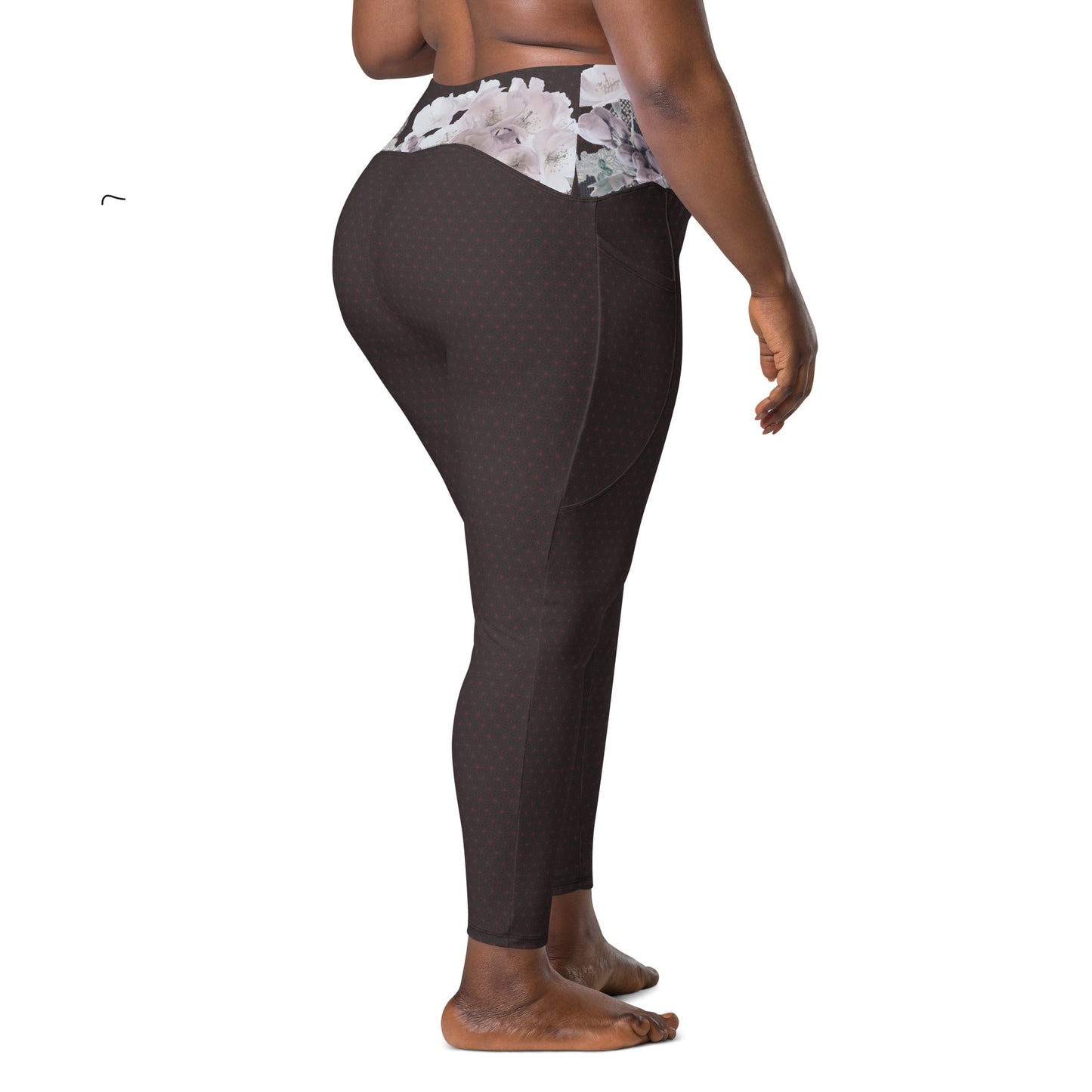 Matsukawa Asanoha Cherry blossom Legging croisé avec poches grande taille