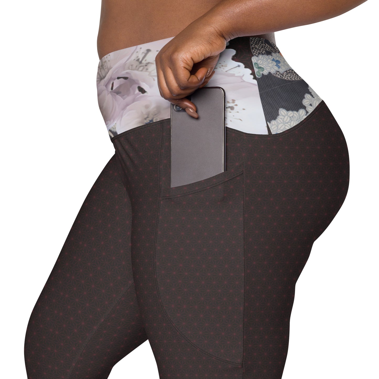 Matsukawa Asanoha Cherry blossom Legging avec poches grande taille