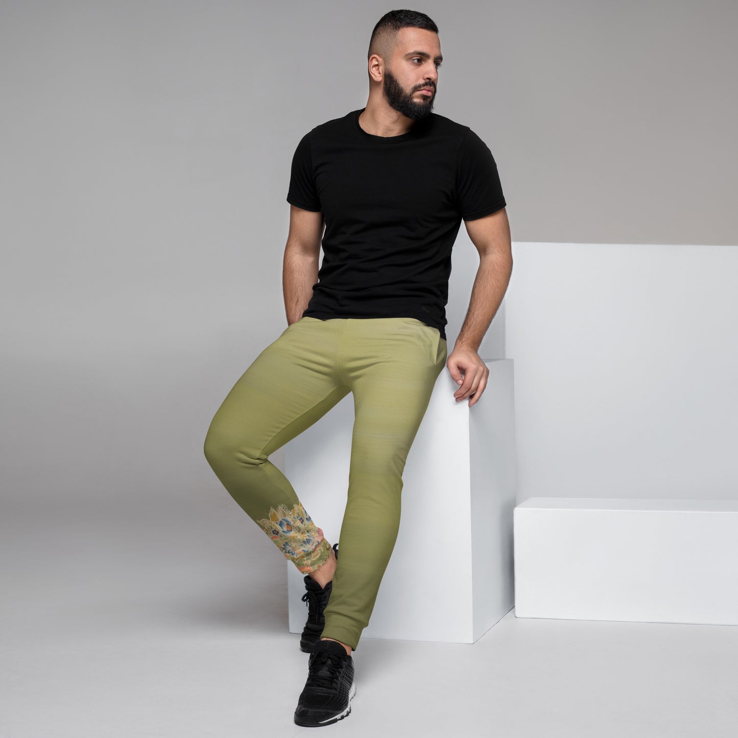 Joggers de hombre verde flor de cerezo