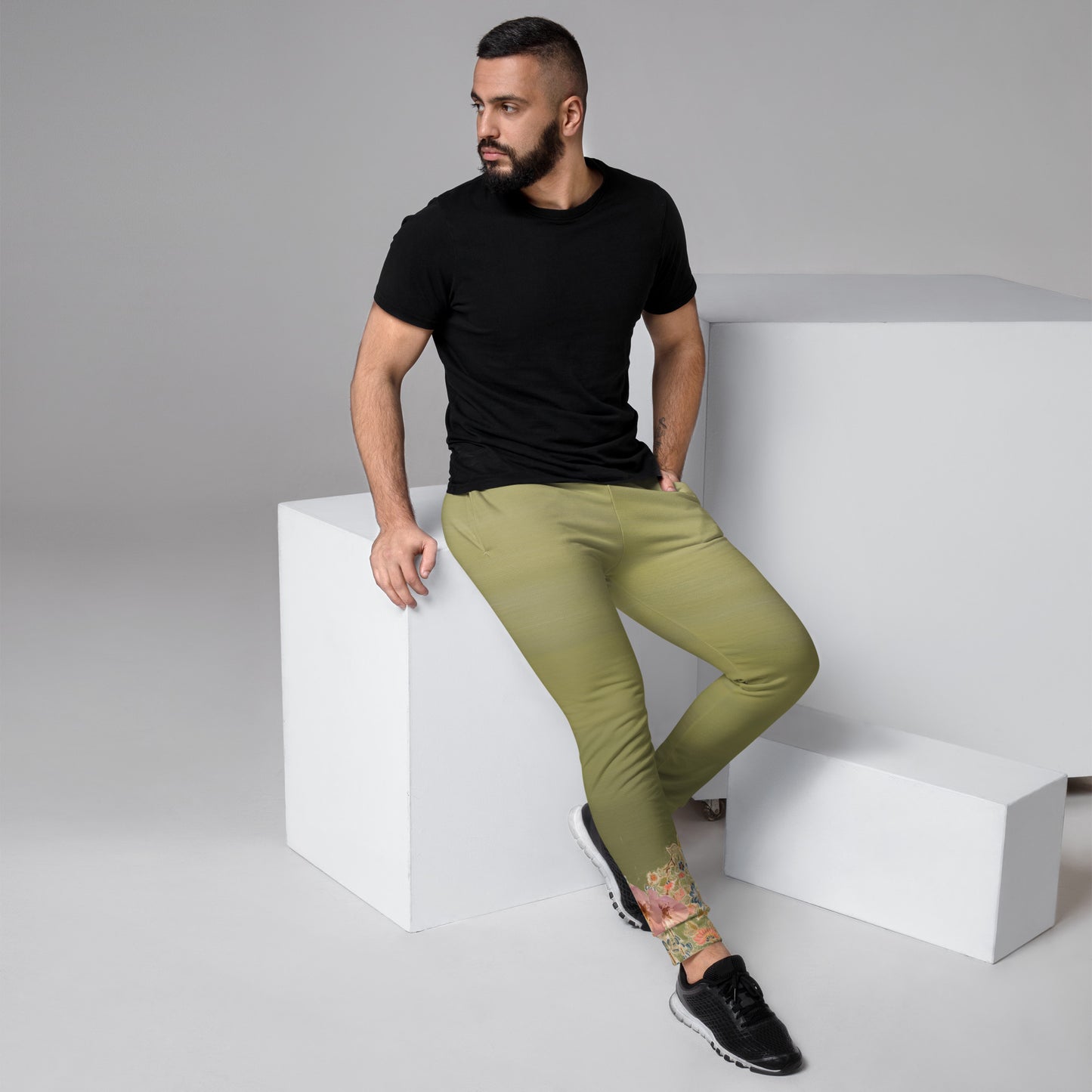 Joggers de hombre verde flor de cerezo