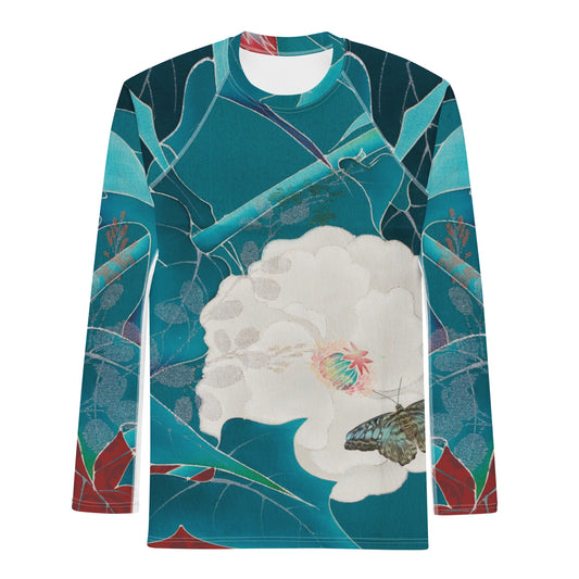 Japanese kimono Taisyou-kimono Butterfly UPF 50+ Raglan sleeves Long-sleeve  Men's Rash Guard