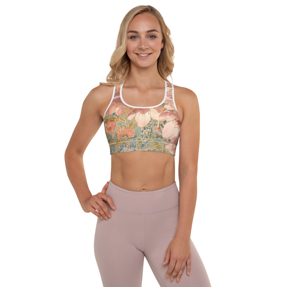 Reggiseno sportivo imbottito con fiori di ciliegio