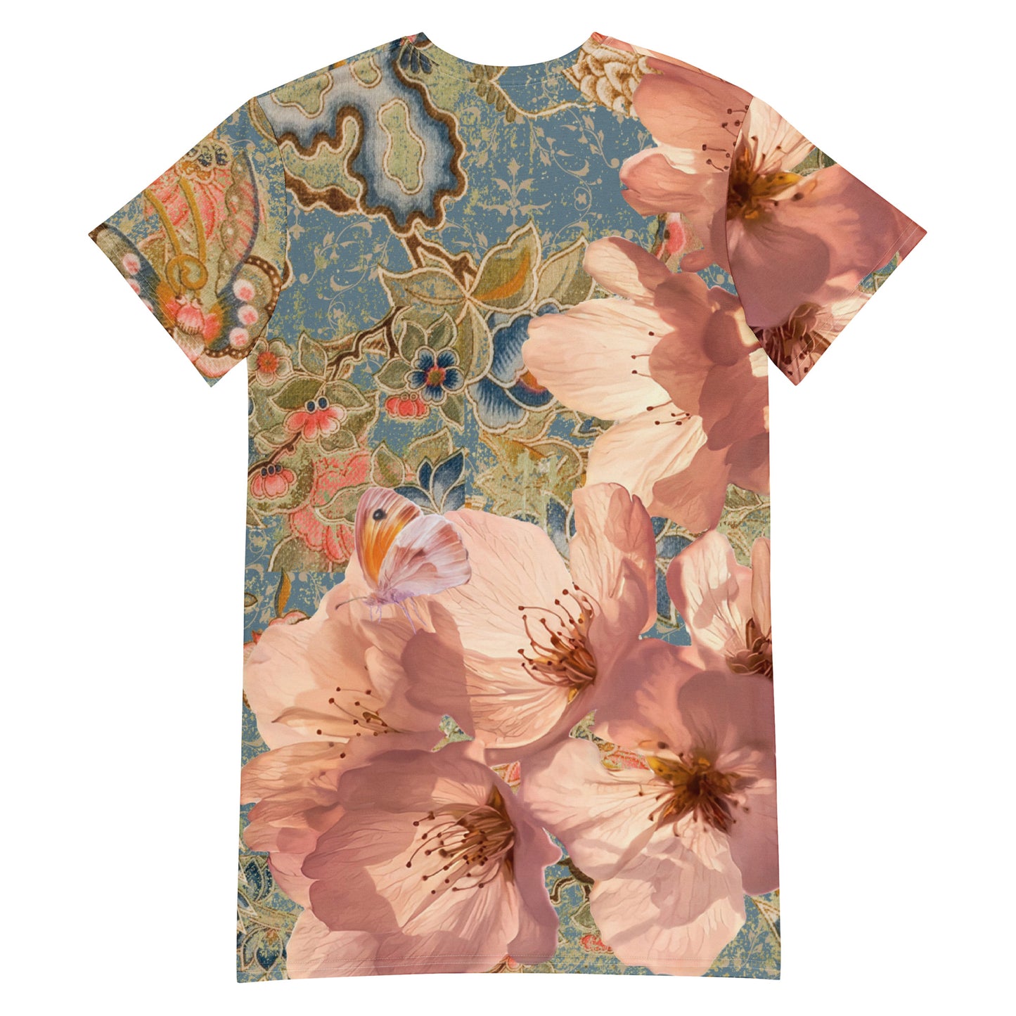 Abito t-shirt con fiori di ciliegio