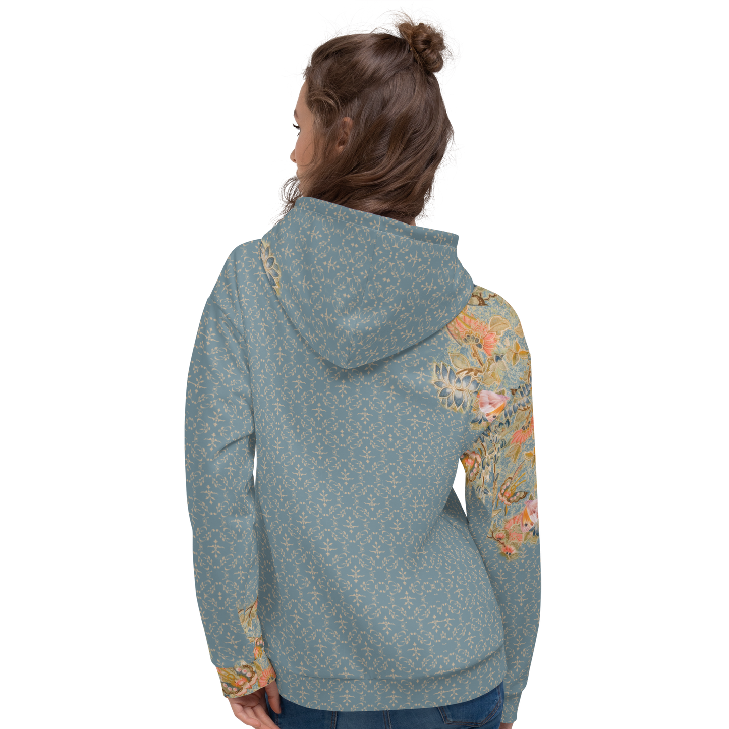 KimonoPaint Original kimono pattern Cherry blossom  Blue Unisex Hoodie