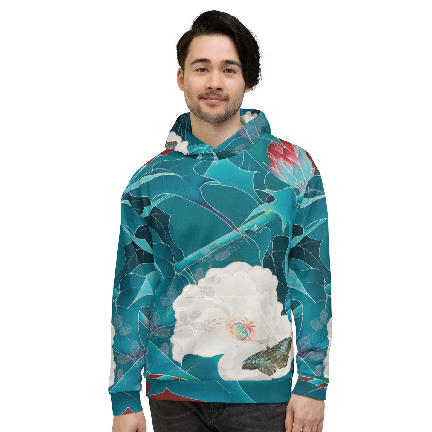 Japanese Kimono Taisyou-kimono Butterfly Soft cotton Unisex Hoodie