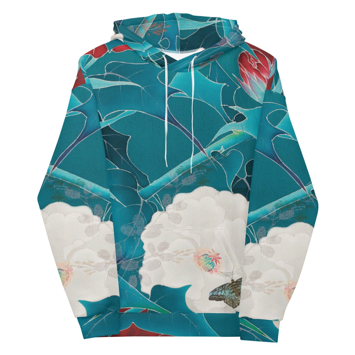 Japanese Kimono Taisyou-kimono Butterfly Soft cotton Unisex Hoodie