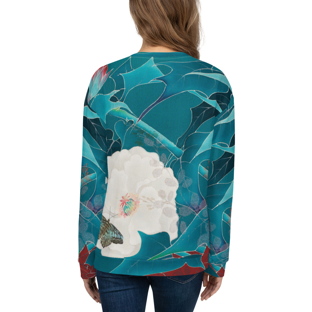 Japanese kimono taisyou-kimono Butterfly Soft cotton Relaxed Unisex Sweatshirt