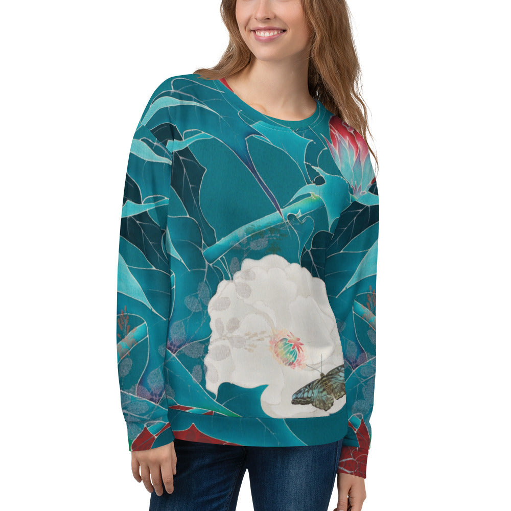 Japanese kimono taisyou-kimono Butterfly Soft cotton Relaxed Unisex Sweatshirt