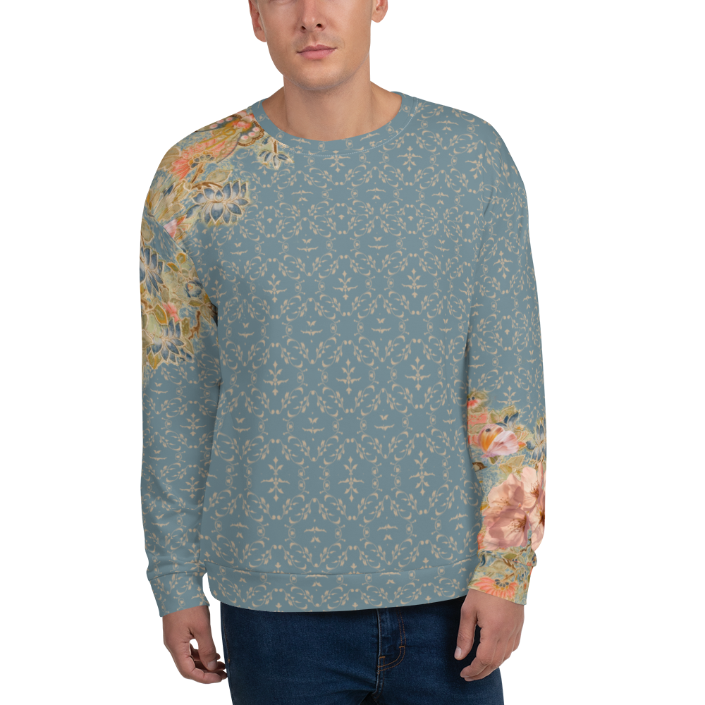 Sweat unisexe bleu fleur de cerisier