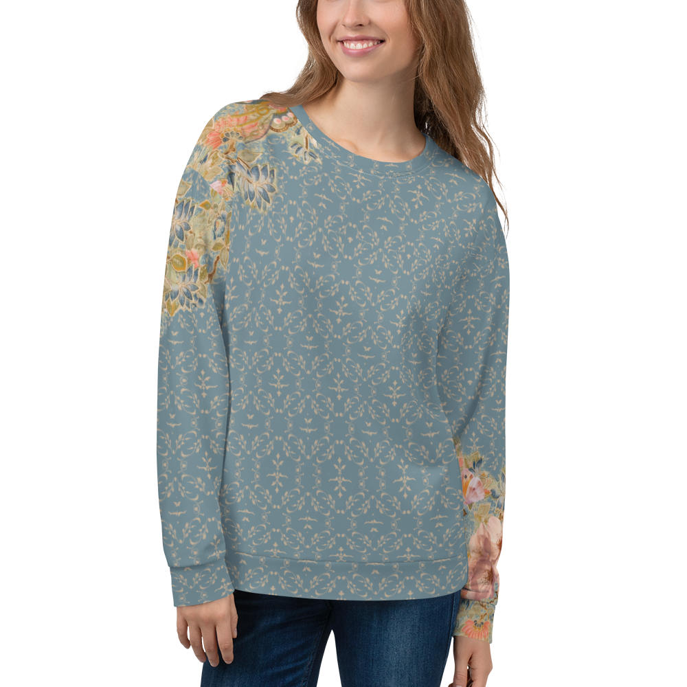 Sweat unisexe bleu fleur de cerisier