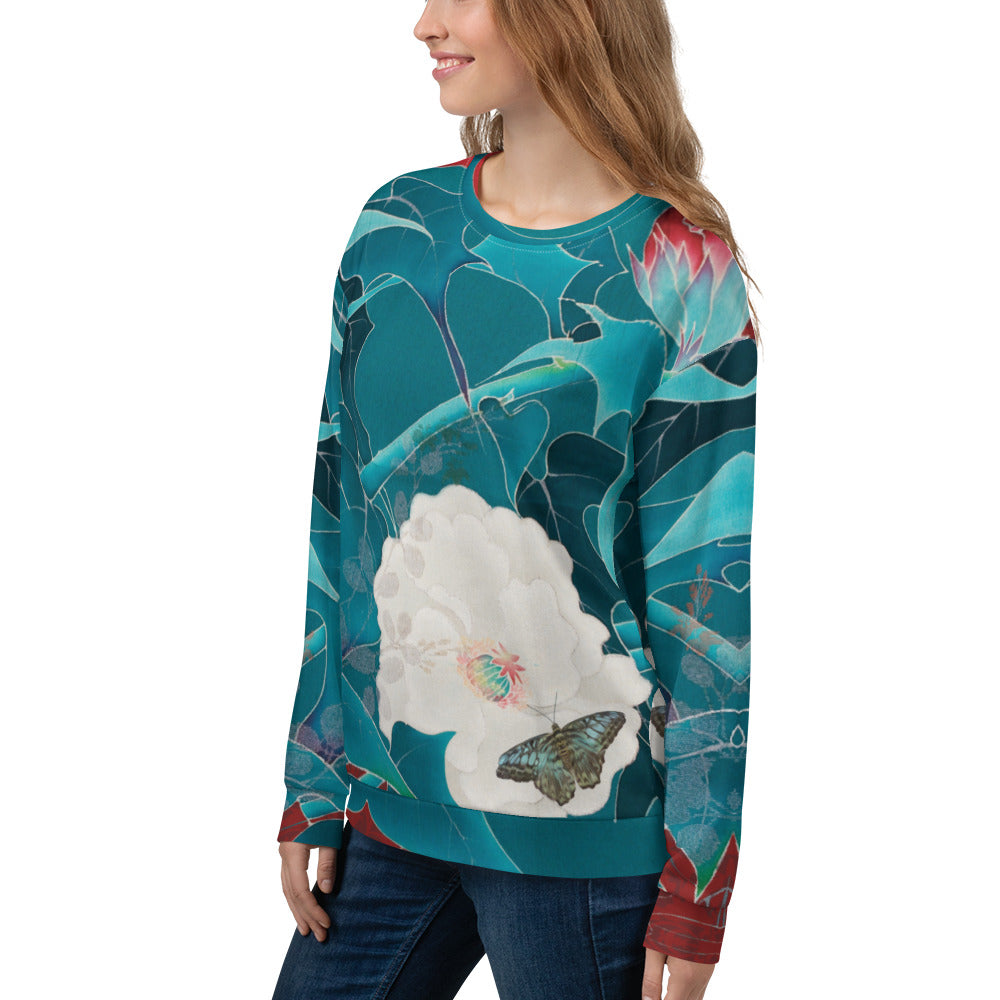 Japanese kimono taisyou-kimono Butterfly Soft cotton Relaxed Unisex Sweatshirt