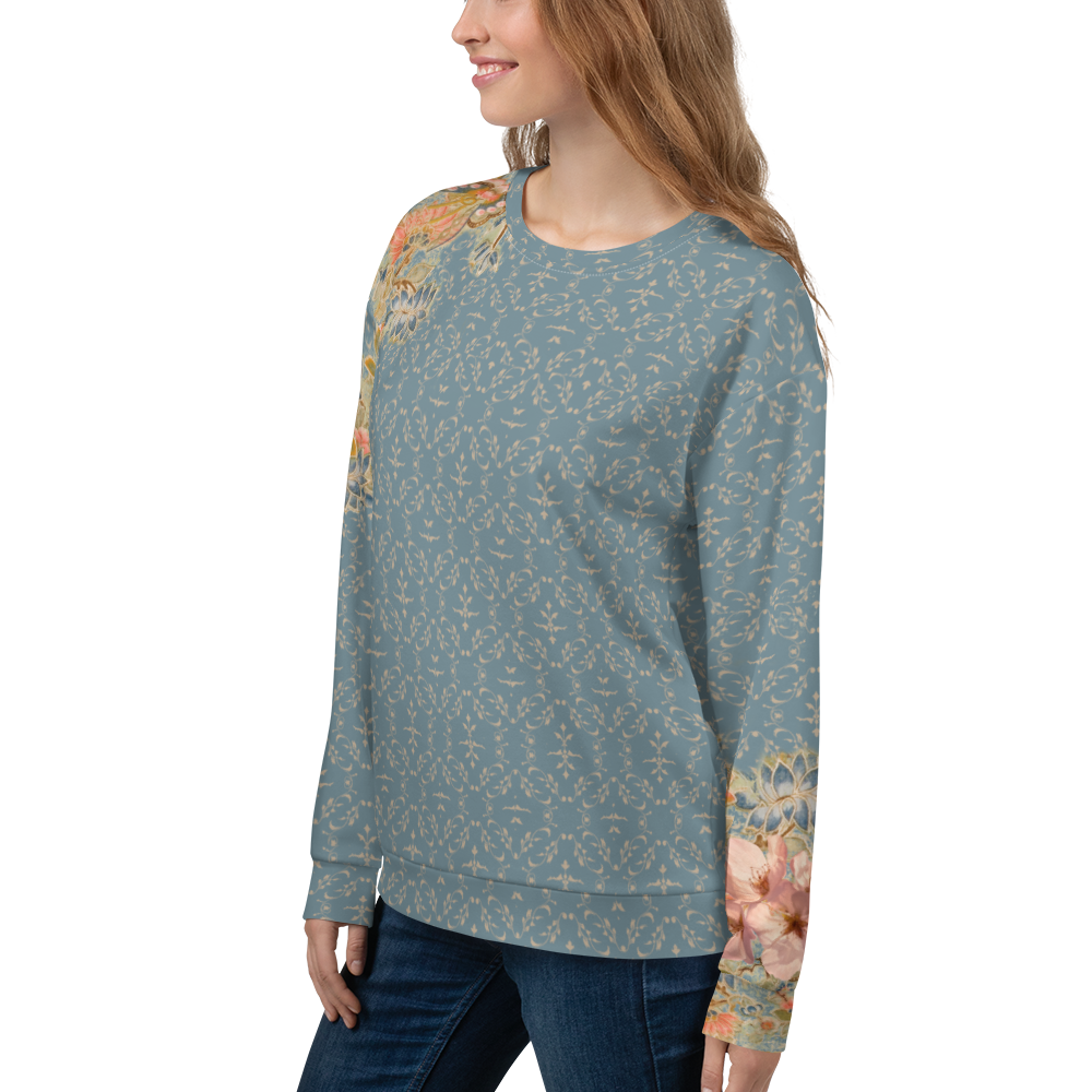 Sweat unisexe bleu fleur de cerisier