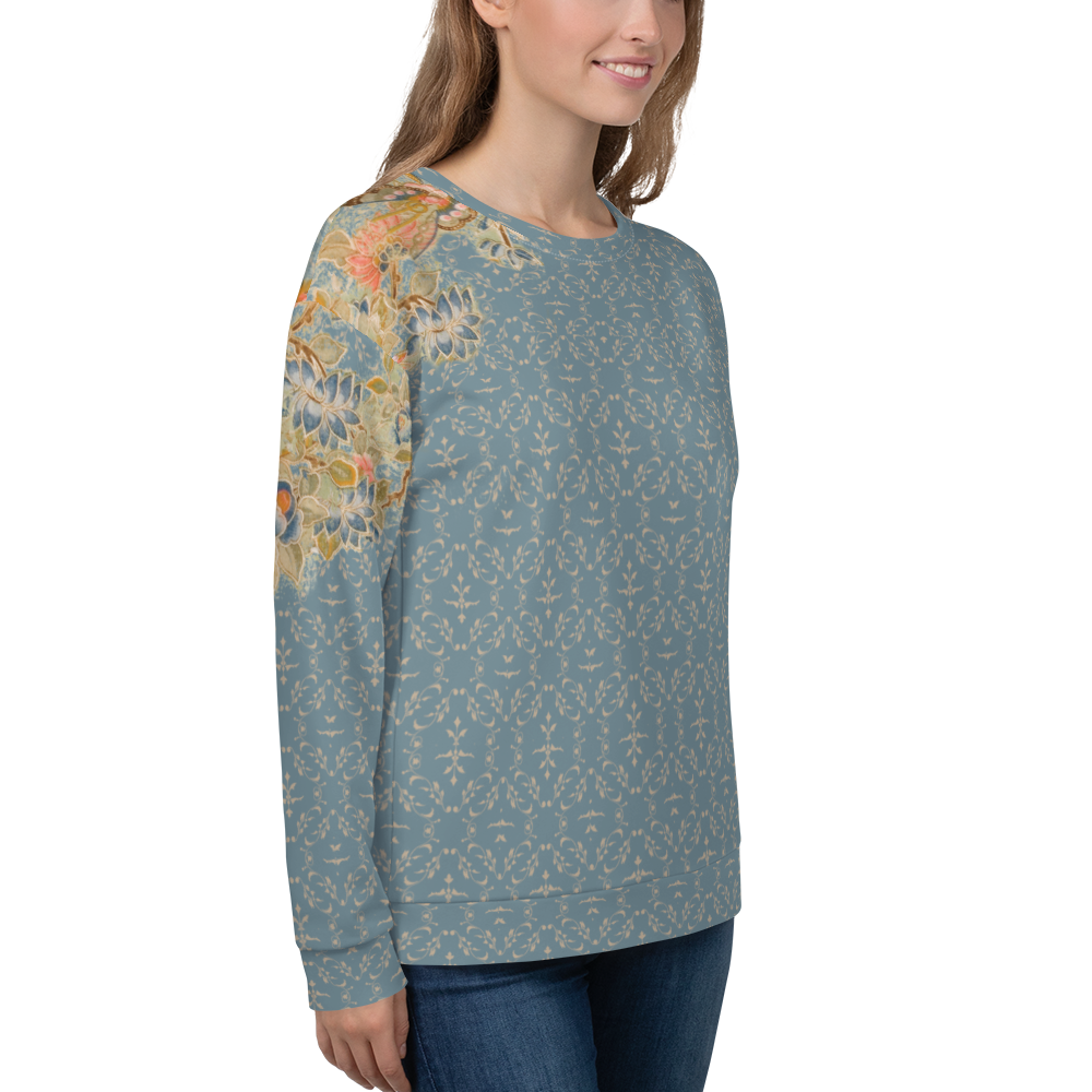 Sweat unisexe bleu fleur de cerisier