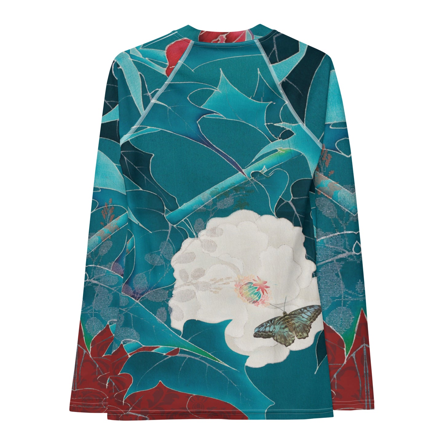 Japanese kimono Taisyou-kimono Butterfly UPF 50+ Raglan sleeves Long-sleeve Women's Rash Guard