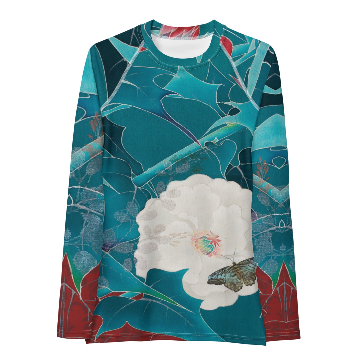 Japanese kimono Taisyou-kimono Butterfly UPF 50+ Raglan sleeves Long-sleeve Women's Rash Guard