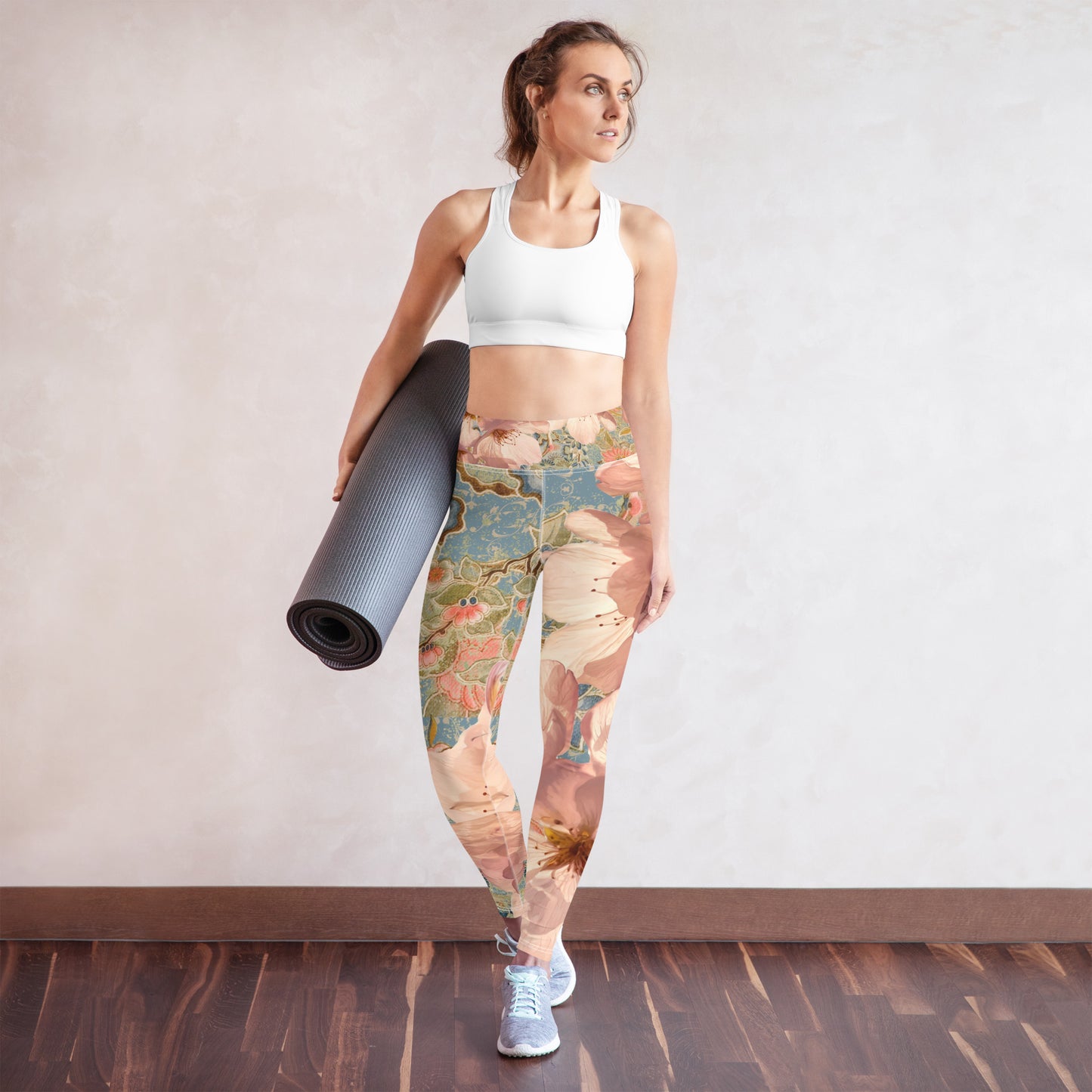 Leggings de yoga de flor de cerezo