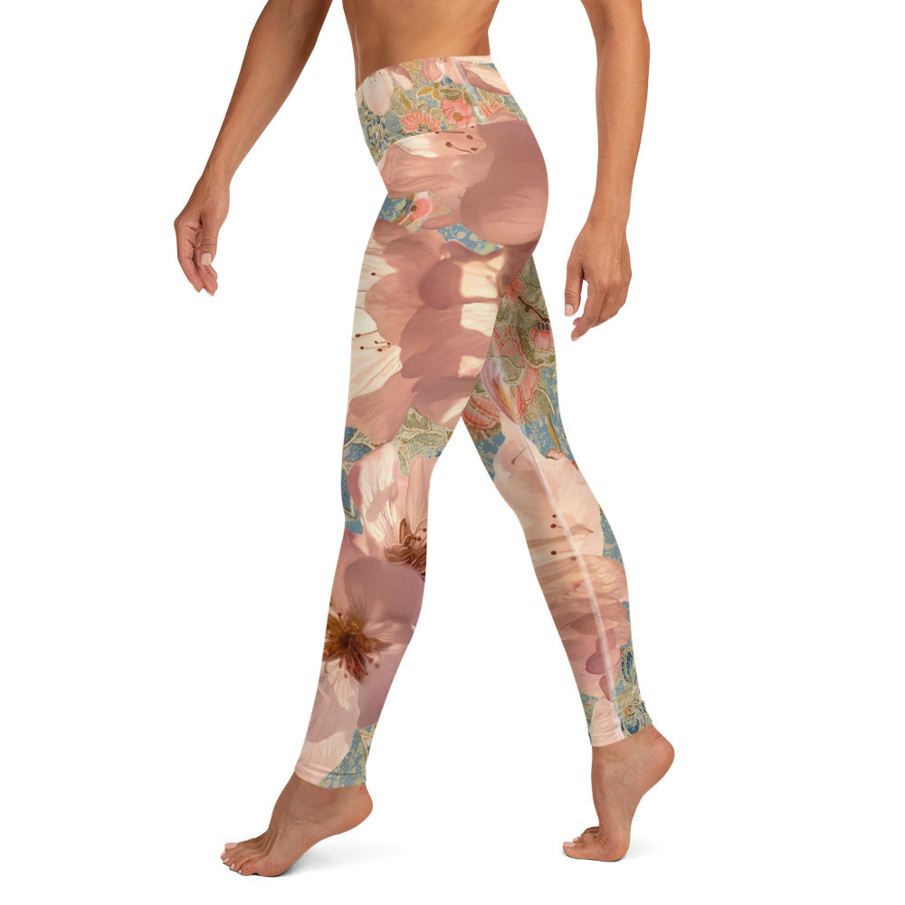 Leggings de yoga de flor de cerezo