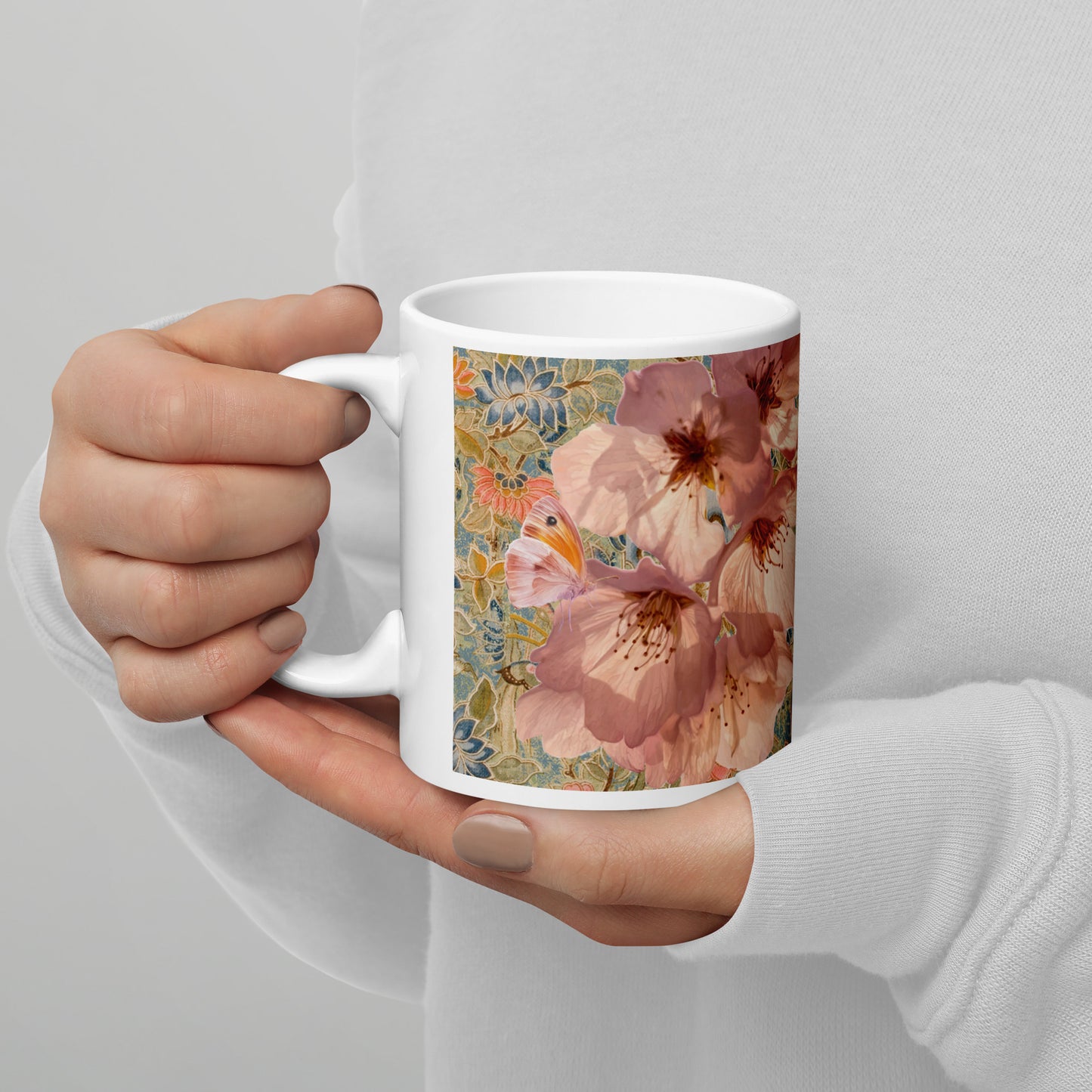 Taza blanca brillante