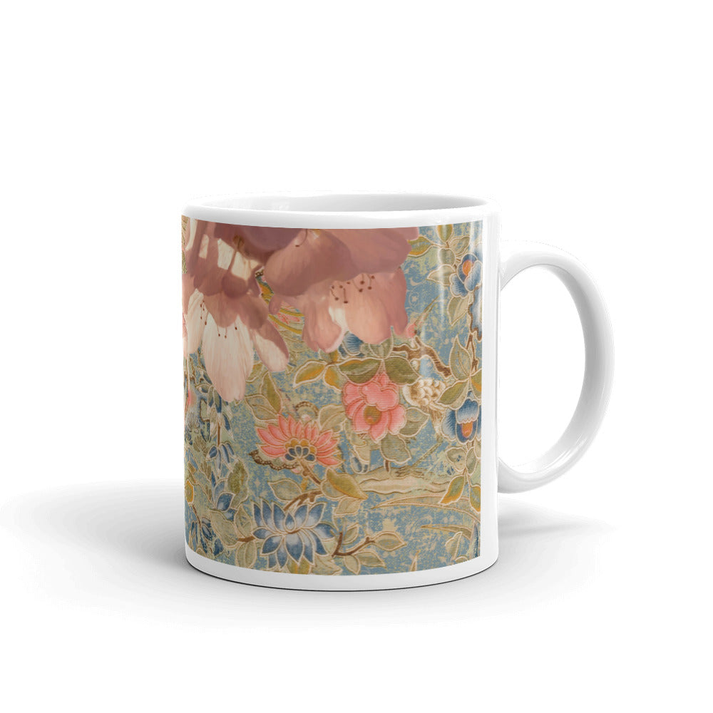 Cherry blossom White glossy mug